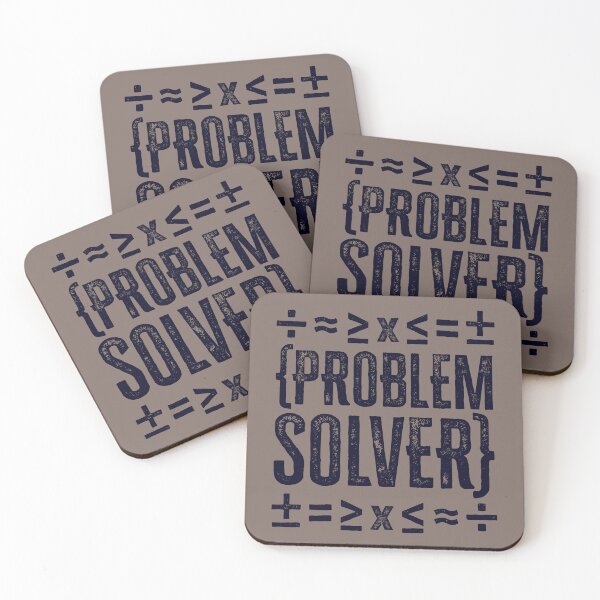 Item preview, Problem Solver: Math Symbols with Distressed Text - Navy designed and sold by Reconocer.