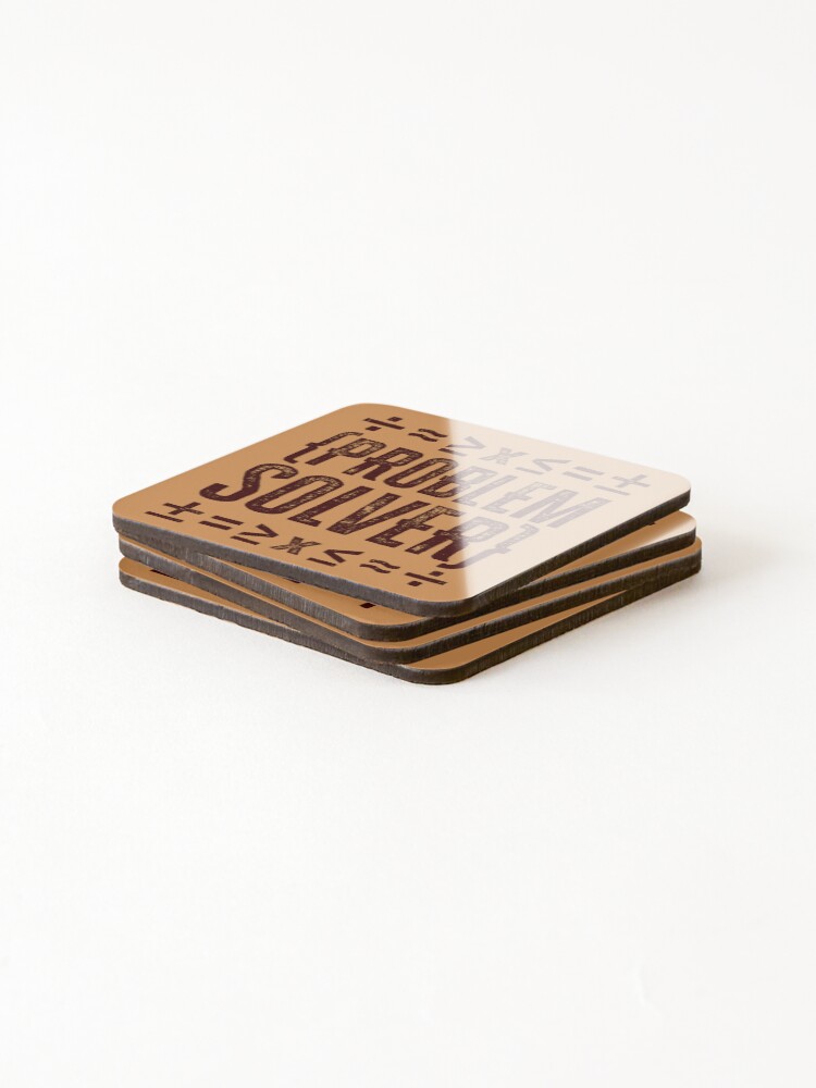 Thumbnail 4 of 5, Coasters (Set of 4), Math Problem Solver: Human Computer - Burgundy designed and sold by Reconocer.
