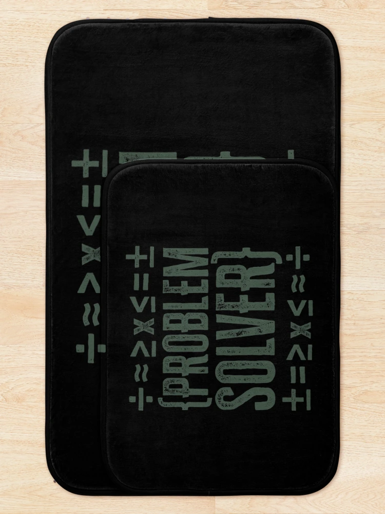 Thumbnail 5 of 6, Bath Mat, Problem Solver: Do Math - Olive designed and sold by Reconocer.