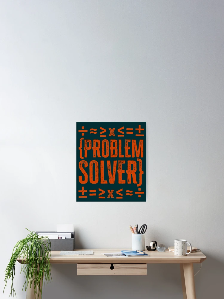 Thumbnail 2 of 3, Poster, Problem Solver: Math Algebra Calculus - Orange designed and sold by Reconocer.