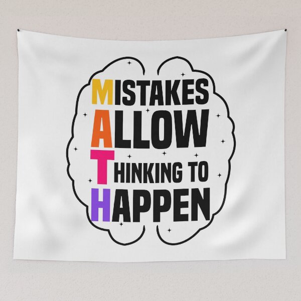 Item preview, Mistakes allow thinking to happen - Math Quote designed and sold by Blonc-ou.