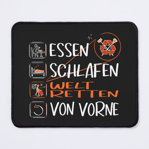 Item preview, "Super Müllmann". Essen, Schlafen, Welt retten, von Vorne. designed and sold by silentcolors.