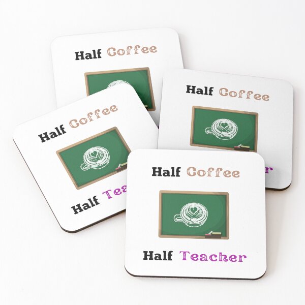 Item preview, Half Coffee Half Teacher | Internatioanal Coffee Day- Funny and Cute T-Shirts Quotes designed and sold by Designspot2020.