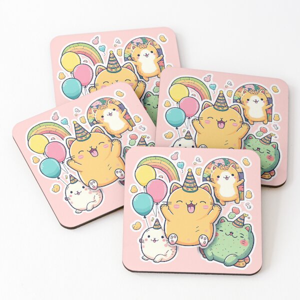 Item preview, Kawaii Cute Party Cats Celebrate Like It's 1999 designed and sold by Angela Bull.