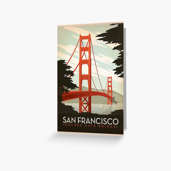 Item preview, San Francisco Golden Gate Bridge Retro Poster  designed and sold by DigiArtyst.