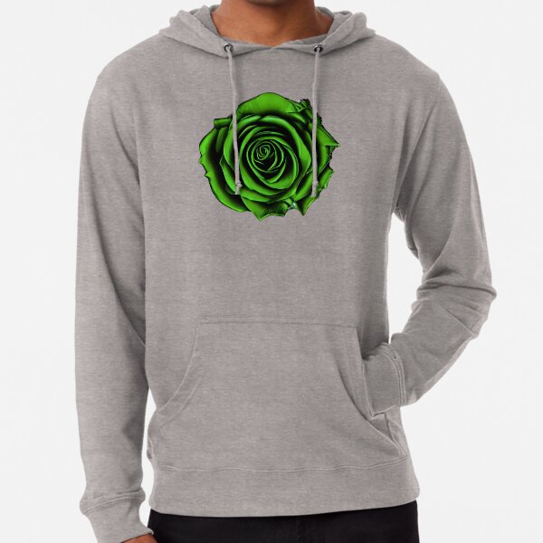 Green rose hoodie top