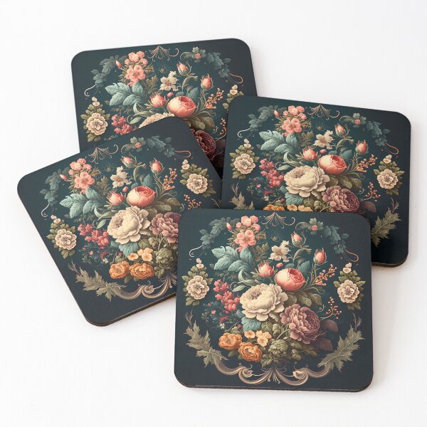 Artikelvorschau, Vintage dunkler Hintergrund mit Blumendesign entworfen und verkauft von Juliascutecornr.