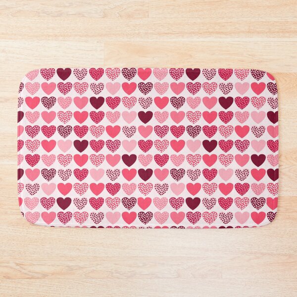 Item preview, Saint Valentine pattern with red hearts on white and pink background.  designed and sold by Acolors.