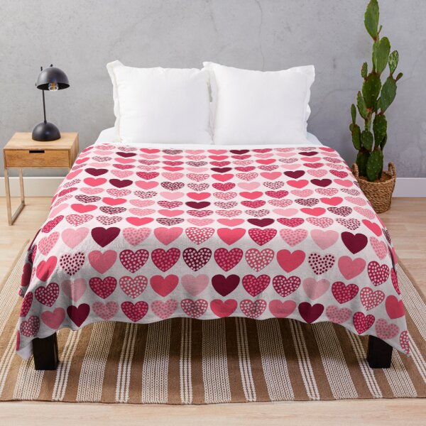 Item preview, Saint Valentine pattern with red hearts on white and pink background. designed and sold by Acolors.