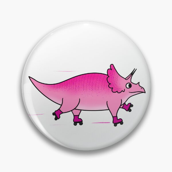 Item preview, Pink Rollerskating Triceratops designed and sold by Vincent Briggs.
