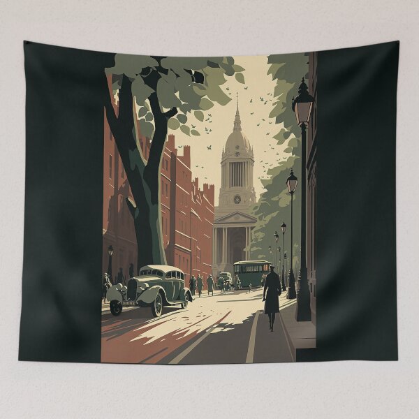 Item preview, Vintage 1930s St. Paul's Cathedral Street View designed and sold by Abili-Tees.