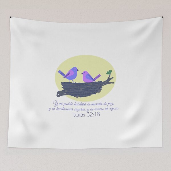 Item preview, Happy Nest with Isaiah Bible Verse in Spanish designed and sold by lbgearhart.