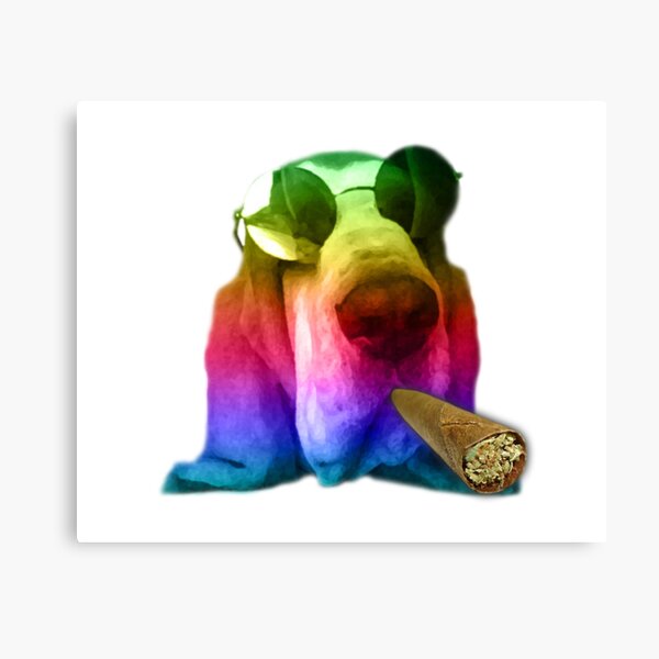 Artikel-Vorschau von Hippie-Basset-Jagdhund, der einen massiven stumpfen raucht, designt und verkauft von koodburg.