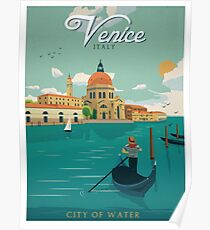 Venice Italy City of Water Retro Poster Poster