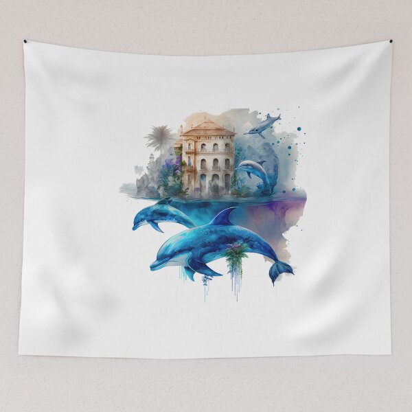 Item preview, Dolphin Blue Sea House #2 designed and sold by ArtShanth.