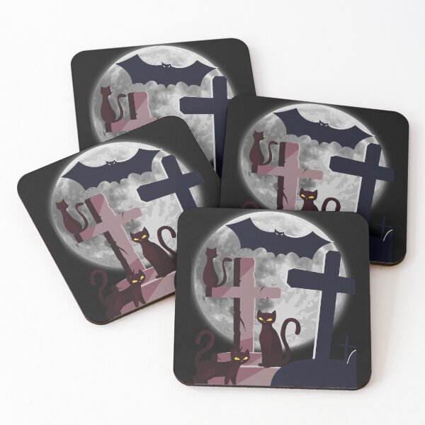 Item preview, Fun Creepy Gothic Graveyard With Cats and Bat designed and sold by Rockstorr.