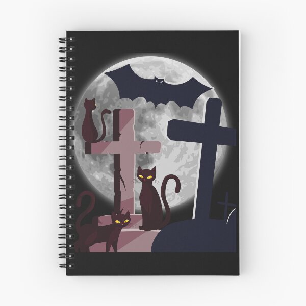 Item preview, Fun Creepy Gothic Graveyard With Cats and Bat designed and sold by Rockstorr.