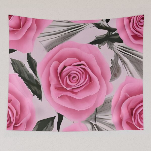Item preview, Pink rose wallpaper designed and sold by gramizzia.
