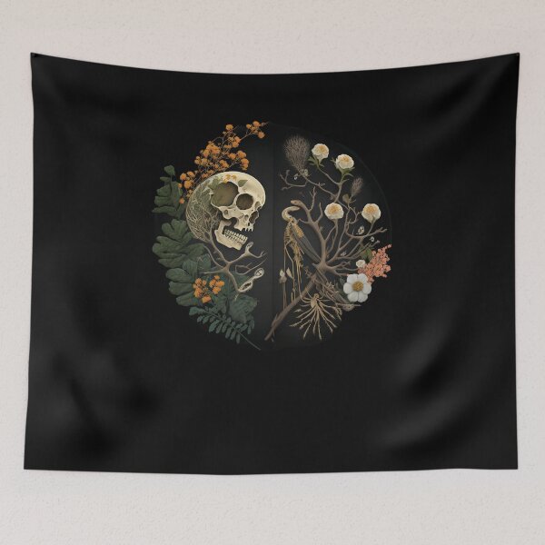 Item preview, harmony between the bones and botany and the flowers,yin and yang designed and sold by MiarCo.