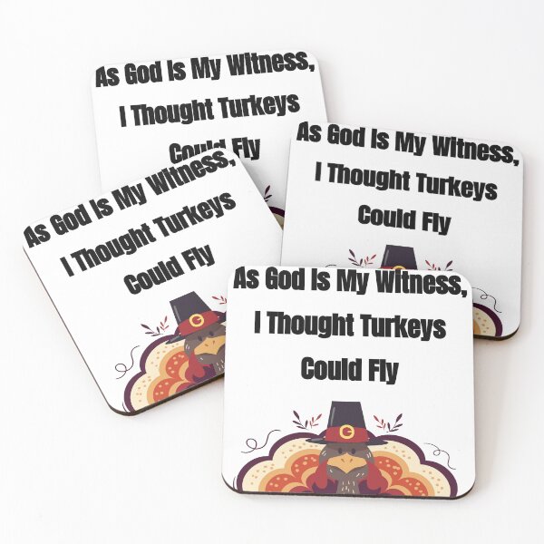 Item preview, As god is my witness, I thought turkeys could fly (Funny Vintage Thanksgiving Desing) designed and sold by BRAZILCOOLSHIRT.