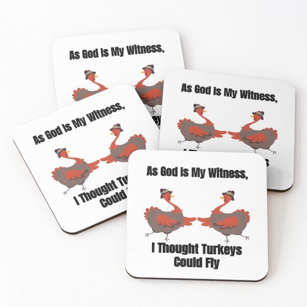 Item preview, As god is my witness, I thought turkeys could fly (Funny Vintage Thanksgiving Desing) designed and sold by BRAZILCOOLSHIRT.