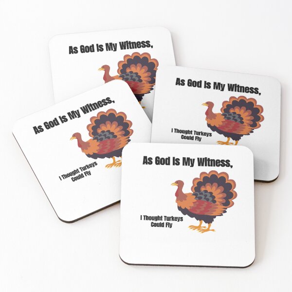 Item preview, As god is my witness, I thought turkeys could fly (Funny Vintage Thanksgiving Desing) designed and sold by BRAZILCOOLSHIRT.
