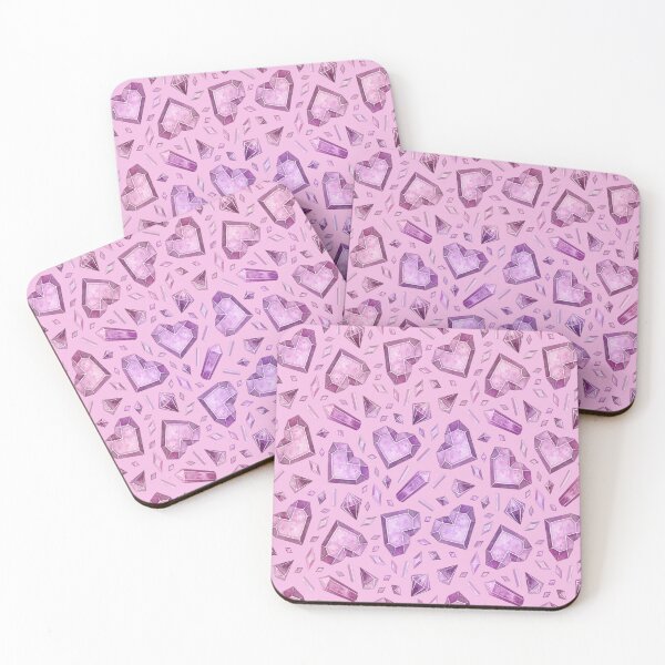 Item preview, Crystals and hearts pattern pink  designed and sold by TipTopTapo.