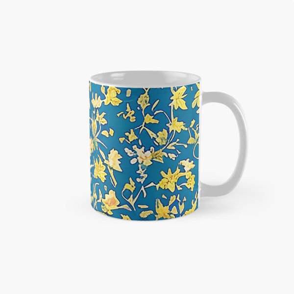 Item preview, Various Yellow Flower Van Gogh Style Pattern with Blue Background designed and sold by sunflowerlight.