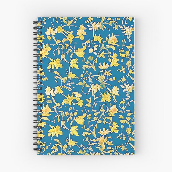 Item preview, Various Yellow Flower Van Gogh Style Pattern with Blue Background designed and sold by sunflowerlight.