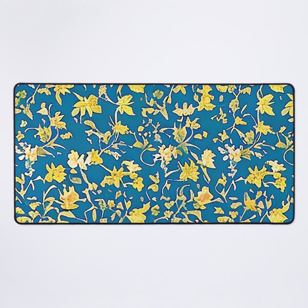 Item preview, Various Yellow Flower Van Gogh Style Pattern with Blue Background designed and sold by sunflowerlight.