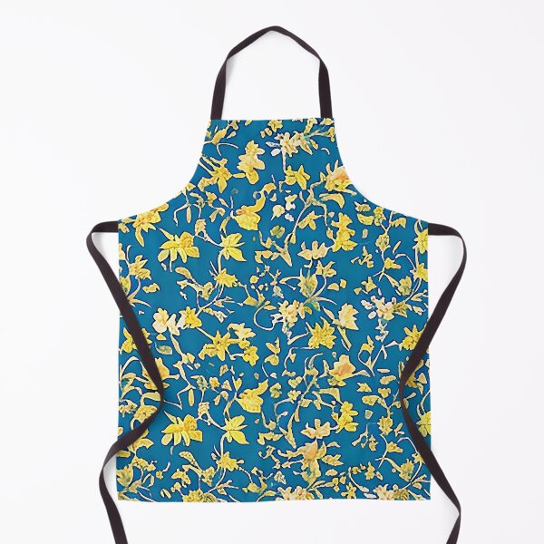 Item preview, Various Yellow Flower Van Gogh Style Pattern with Blue Background designed and sold by sunflowerlight.