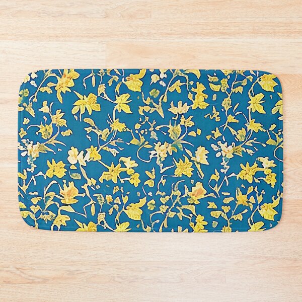 Item preview, Various Yellow Flower Van Gogh Style Pattern with Blue Background designed and sold by sunflowerlight.