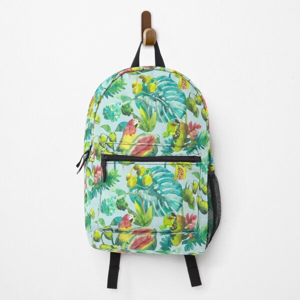 Item preview, Parrots eats watermelon birds jungle designed and sold by Alessandro Remo Mazzoni Remotextiles.