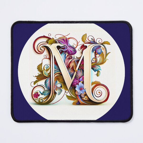 Item preview, Art Font Letter M: Art Nouveau Style, Unique and Colorful, White Background designed and sold by factory88.