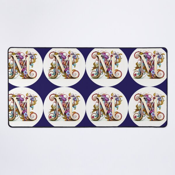 Item preview, Art Font Letter M: Art Nouveau Style, Unique and Colorful, White Background designed and sold by factory88.