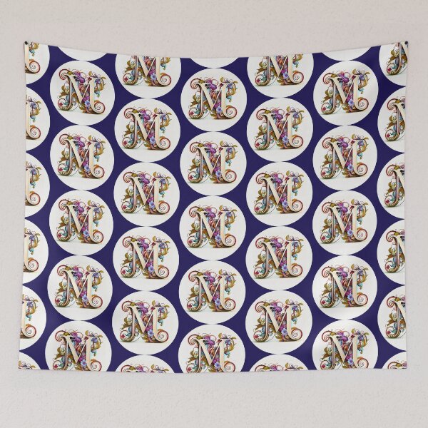 Item preview, Art Font Letter M: Art Nouveau Style, Unique and Colorful, White Background designed and sold by factory88.
