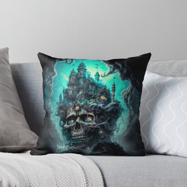 Item preview, Beautiful and Dark Skeleton Mansion Artwork designed and sold by BoogieThreads.