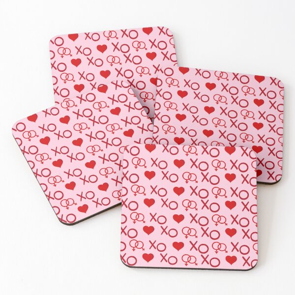 Item preview, Saint Valentine pattern with red hearts on white and pink background.  designed and sold by Acolors.