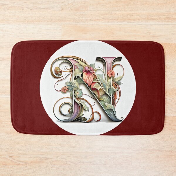 Item preview, Art Font Letter N: Art Nouveau Style, Unique and Colorful, White Background designed and sold by factory88.