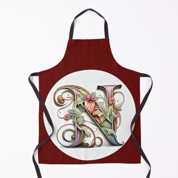 Item preview, Art Font Letter N: Art Nouveau Style, Unique and Colorful, White Background designed and sold by factory88.