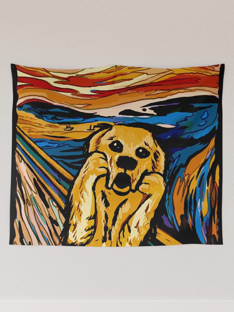 Funny Dog Room Decor, The Scream Dog Poster, Dog Portrait Print, Edvard  Munch