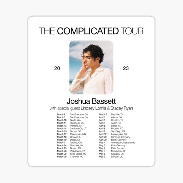 Joshua Bassett The Complicated Tour Sticker
