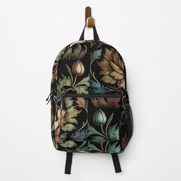Item preview, Floral Garden Botanical Print with Black Background designed and sold by FloralFancy.