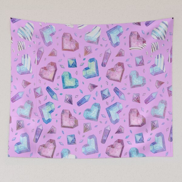 Item preview, Crystals and love hearts pattern  designed and sold by TipTopTapo.