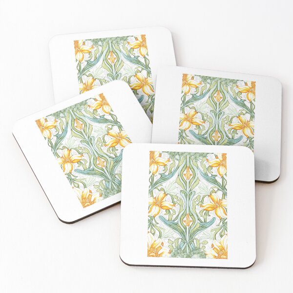 Item preview, Floral Garden Botanical Print with Yellow flowers designed and sold by FloralFancy.