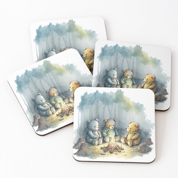 Item preview, Teddy Bears Camping Watercolor designed and sold by Small Kine Prints.