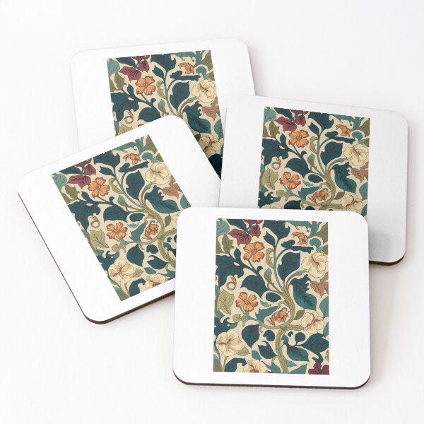 Item preview, Floral Garden Botanical Print with Fall Flowers and Leaves designed and sold by FloralFancy.