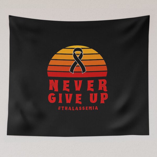 Item preview, Never Give Up Thalassemia Blood Disorder Awareness Encouragement Inspirational Motivational Quote Doctor Nurse Cancer Survivor Purple Ribbon Cancer Support Hope designed and sold by EpsilonEridani.