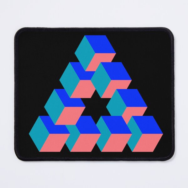 Item preview, Optical illusion triangle #6 - blues and salmon designed and sold by DaveDanchuk.