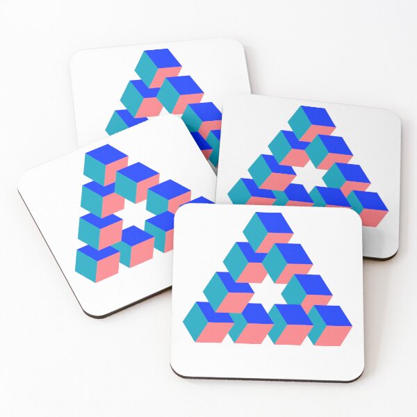 Item preview, Optical illusion triangle #6 - blues and salmon designed and sold by DaveDanchuk.